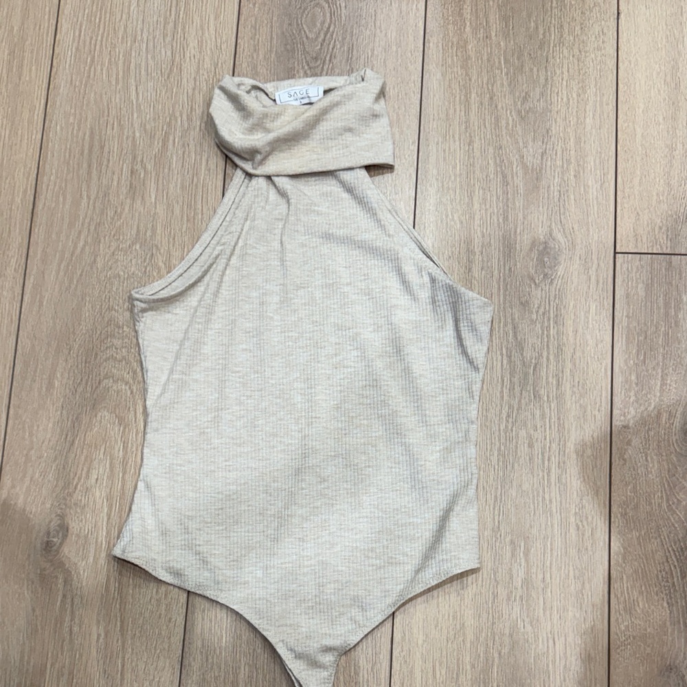 Sage the Labe Ribbed Knit Top in Cream